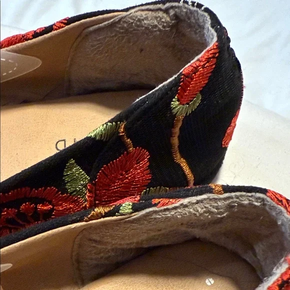 Torrid Black Flats with Red and Green Floral Design - Picture 5 of 8